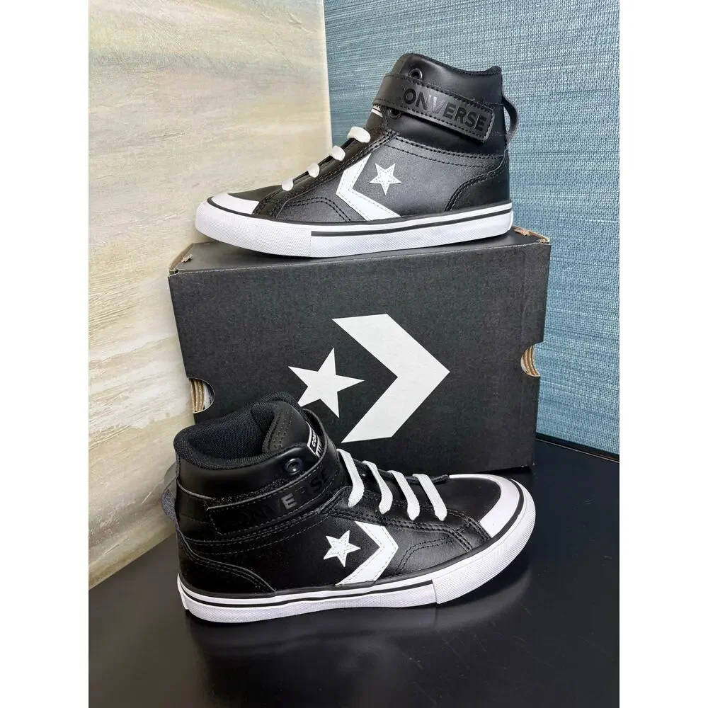 New w/ Box - 2Y - Converse HiTop Sneaker w/ Velcro - Blk/Wht